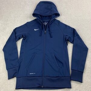 Nike Therma-FIT Full Zip Hoodie Mens Medium Navy Blue Fleece Jacket